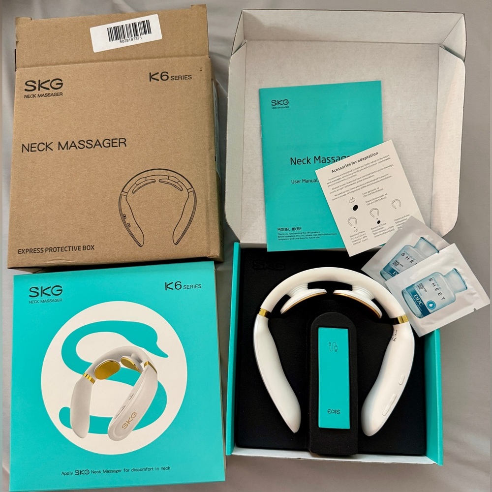 SKG K6 Neck Massage, Smart Portable Neck Massager Heat for Pain Relief Cordless